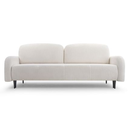 Išskleidžiama trijų vietų apmušta sofa CLOUDY, kreminė