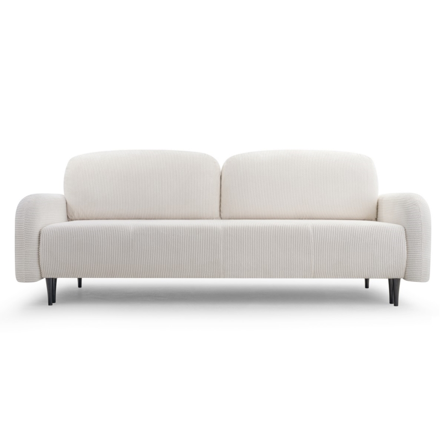 Išskleidžiama trijų vietų apmušta sofa CLOUDY, kreminė