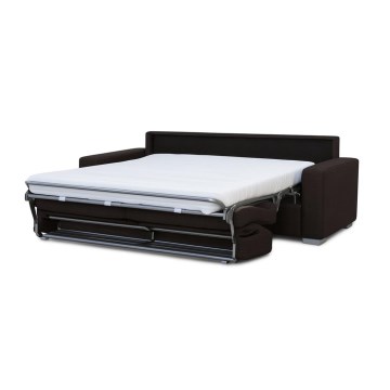 Išskleidžiama trijų vietų sofa LEKA kasdieniam miegui, ruda