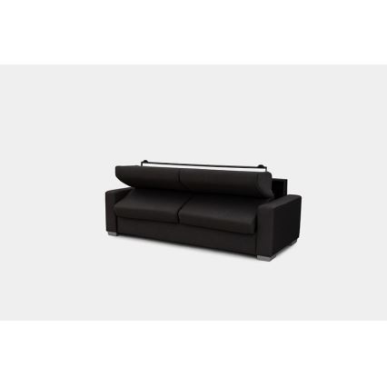 Išskleidžiama trijų vietų sofa LEKA kasdieniam miegui, ruda