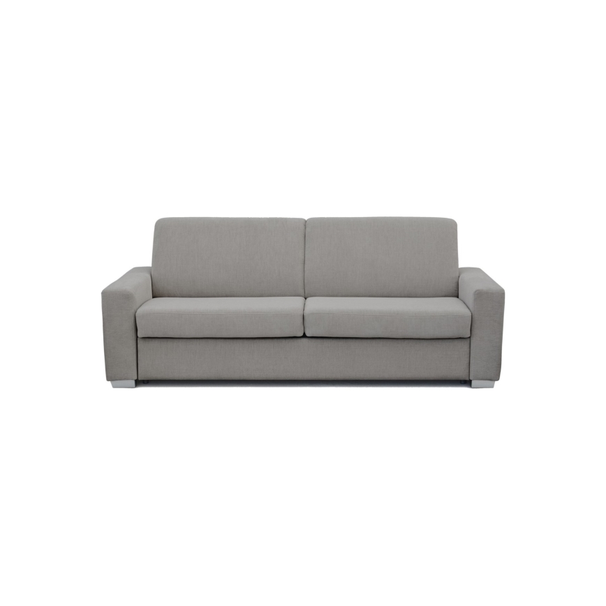 Išskleidžiama trijų vietų sofa LEKA – skirta kasdieniam miegui, pilka