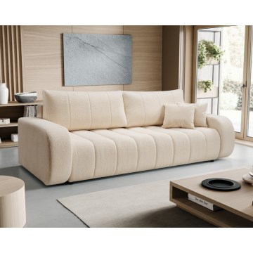 Išskleidžiama trijų vietų sofa-lova DESIO, smėlio spalvos