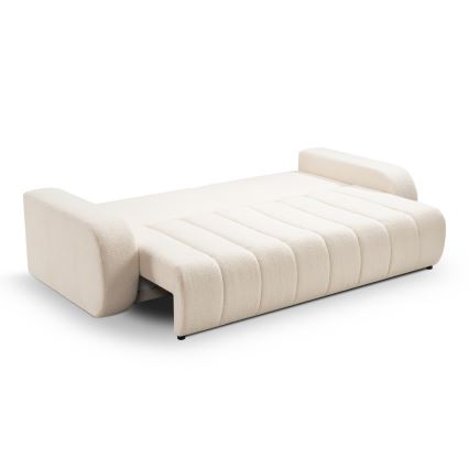 Išskleidžiama trijų vietų sofa-lova DESIO, smėlio spalvos