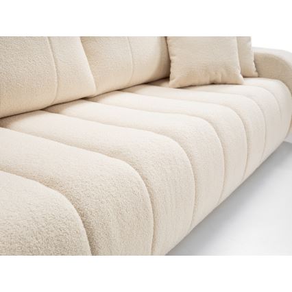 Išskleidžiama trijų vietų sofa-lova DESIO, smėlio spalvos