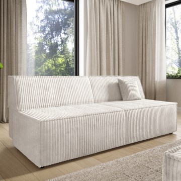 Išskleidžiama trijų vietų sofa-lova TERAMO su patalynės dėže, smėlio spalvos