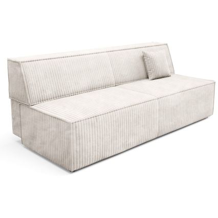 Išskleidžiama trijų vietų sofa-lova TERAMO su patalynės dėže, smėlio spalvos