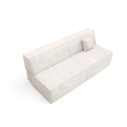 Išskleidžiama trijų vietų sofa-lova TERAMO su patalynės dėže, smėlio spalvos