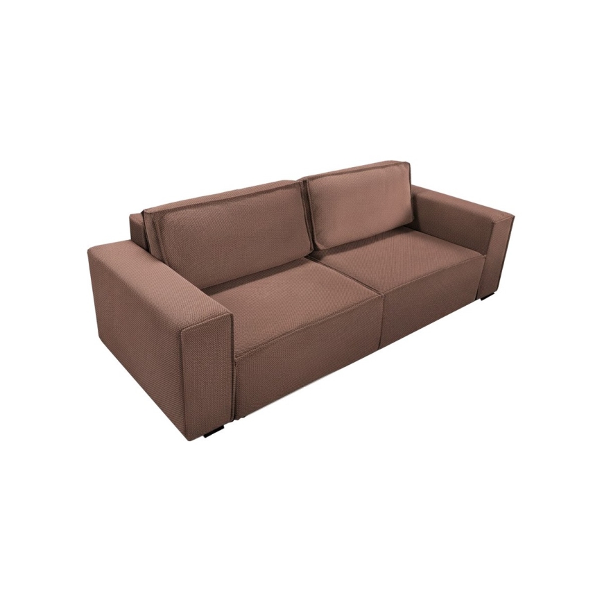 Išskleidžiama trijų vietų sofa RONDA su daiktadėže, raudona