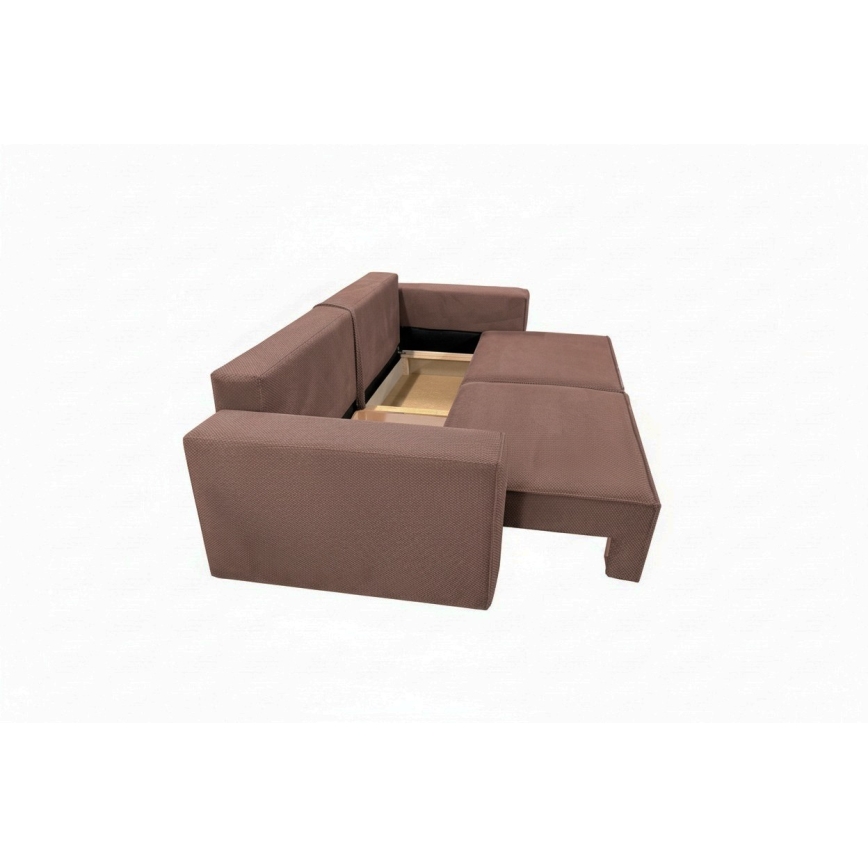 Išskleidžiama trijų vietų sofa RONDA su daiktadėže, raudona