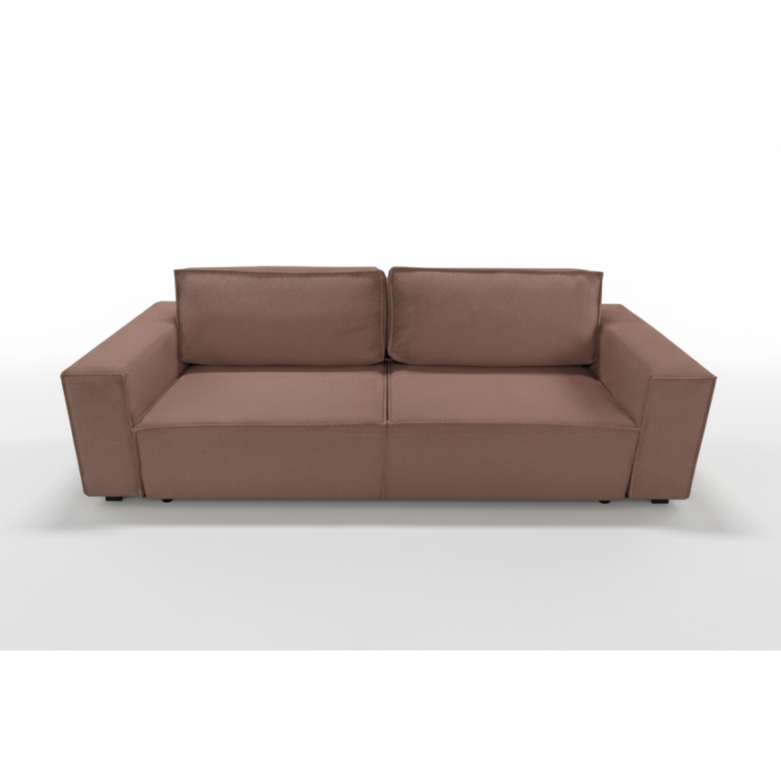 Išskleidžiama trijų vietų sofa RONDA su daiktadėže, raudona