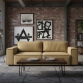 Išskleidžiama trijų vietų sofa su daiktų laikymo dėže RONDA oranžinė