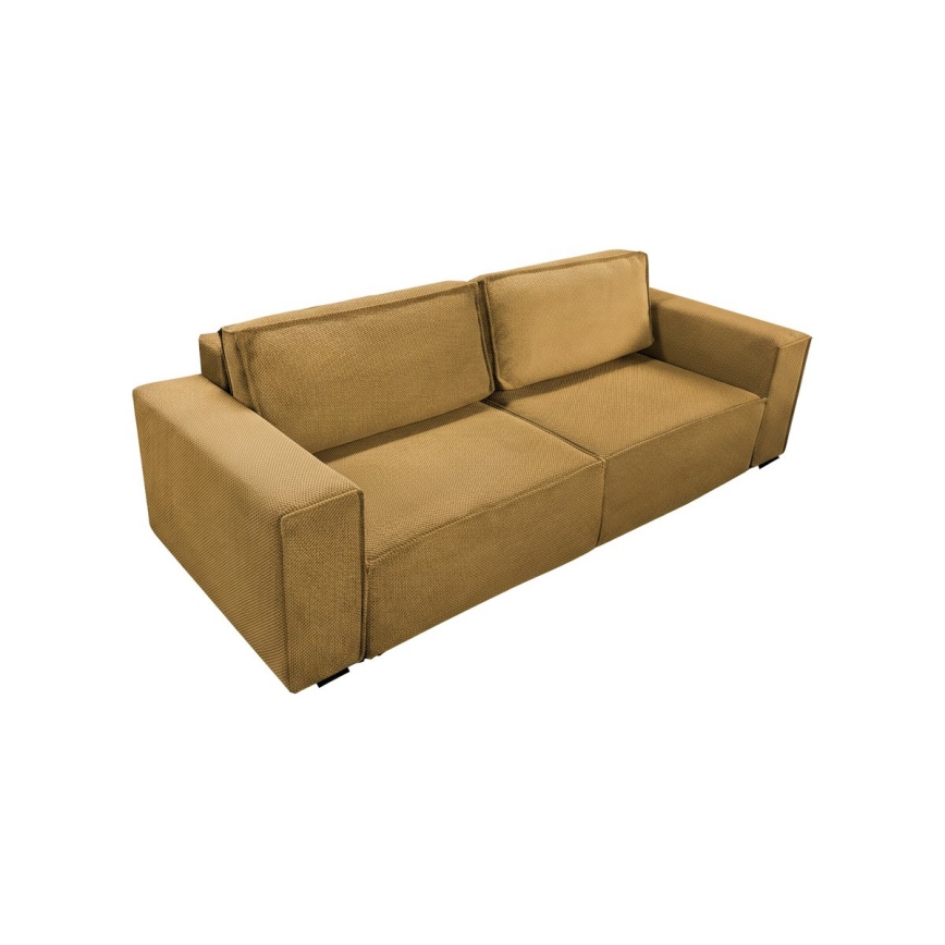 Išskleidžiama trijų vietų sofa su daiktų laikymo dėže RONDA oranžinė