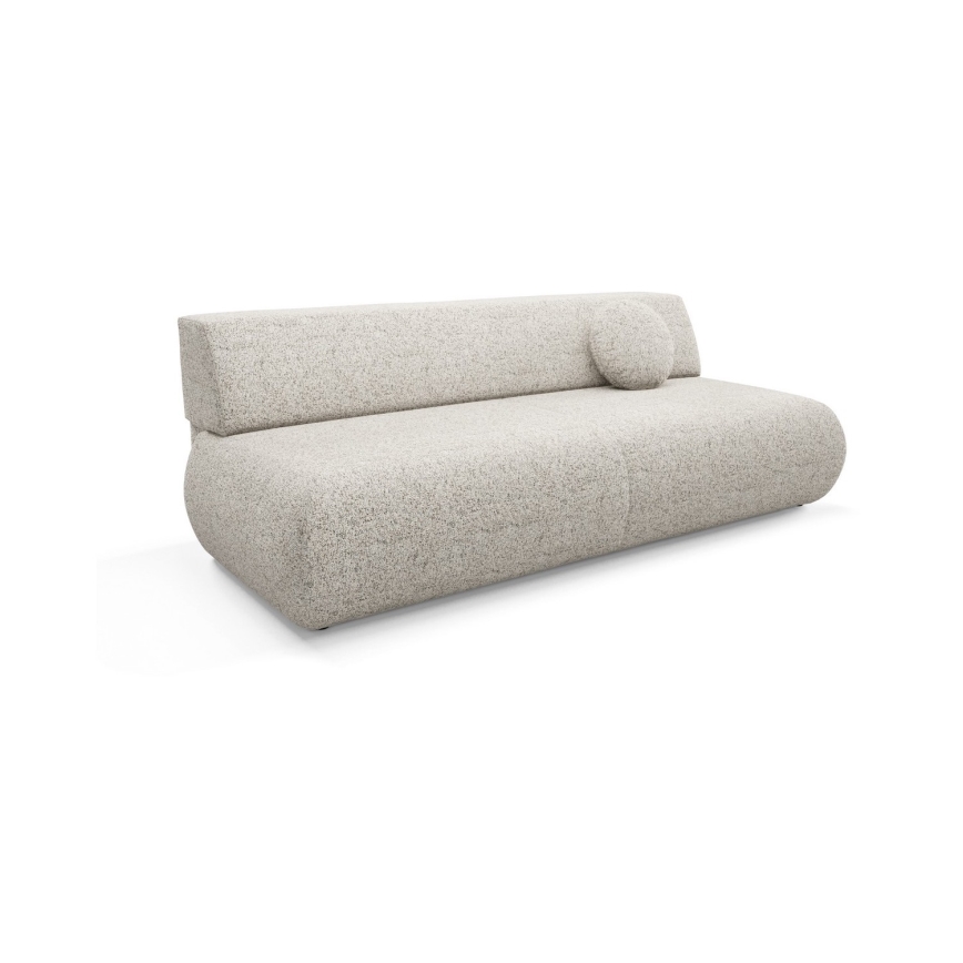 Išskleidžiama trijų vietų sofa su daiktų laikymo skyriumi PRATO smėlio spalvos