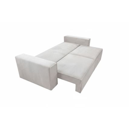 Išskleidžiama trivietė sofa RONDA su talpia daiktų talpykla, smėlinė