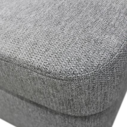 Išskleidžiama U formos dešinės pusės kampinė sofa-lova SERPA su erdvia daiktų laikymo dėže, pilka