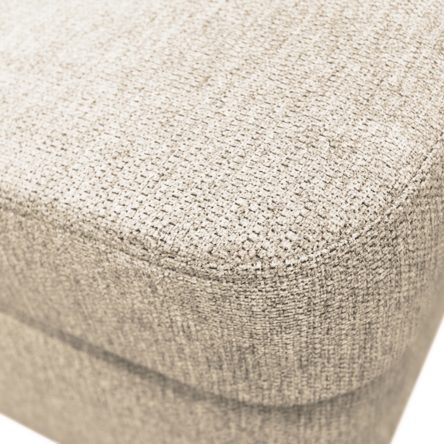 Išskleidžiama U formos kampinė sofa SERPA, dešinė, smėlinė, su talpia daiktų dėže