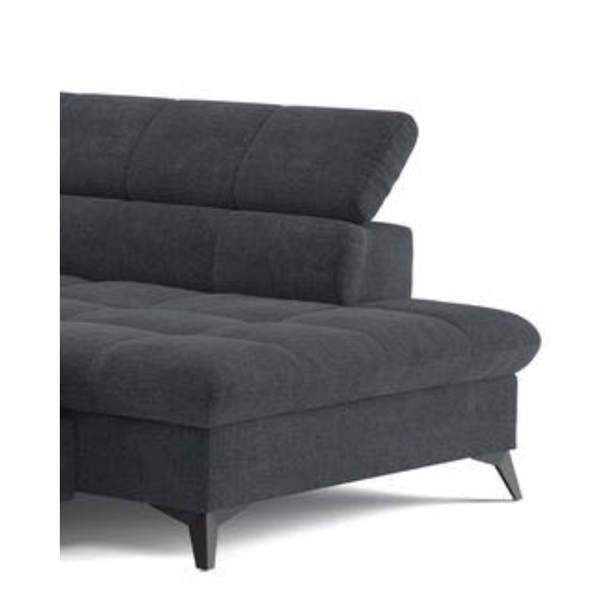 Išskleidžiamas kampinis L formos sofa MARANO, kairė, juoda
