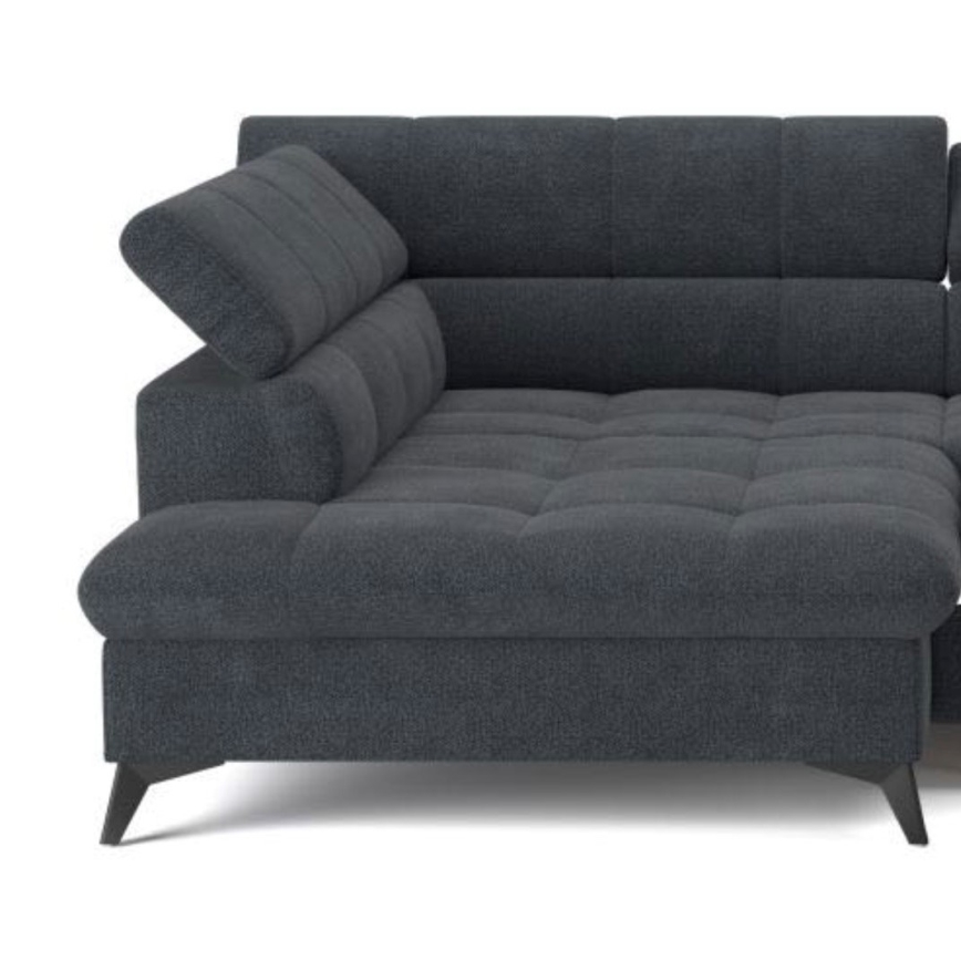 Išskleidžiamas kampinis L formos sofa MARANO, kairė, juoda
