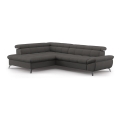 Išskleidžiamas kampinis L formos sofa MARANO, kairė, juoda
