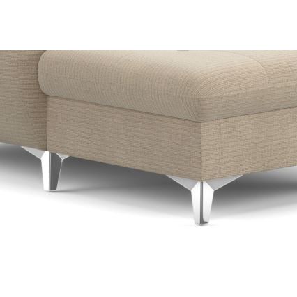 Išskleidžiamas kampinis minkštas kampas su daiktadėže U formos CATANIA dešinysis, smėlio spalvos