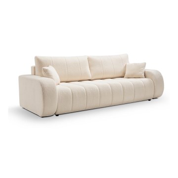Išskleidžiamas trijų vietų sofa DESIO smėlio spalvos