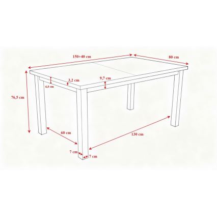 Išskleidžiamas valgomojo stalas LIAM baltas