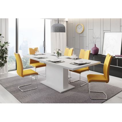 Ištraukiamas valgomasis stalas STRAP 160/200 x 90 cm baltas
