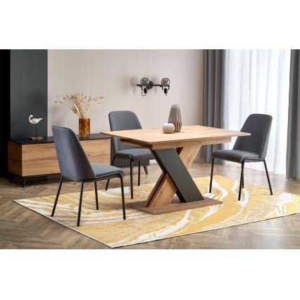 Ištraukiamas valgomojo stalas DROM 130/175x85 cm Wotan ąžuolas/juodas