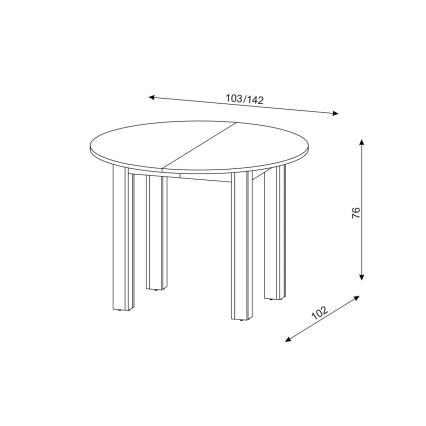 Ištraukiamas valgomojo stalas WILY ąžuolas artisan/juoda