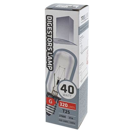 Ištraukiamo gaubto lemputė T25 E14/40W/230V 2700K