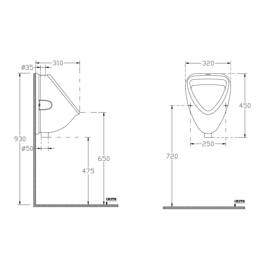 Isvea - Pisuaras su viršutiniu vandens įvadu, keramika/balta