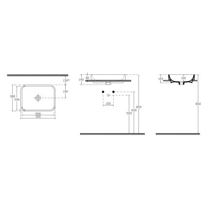 Isvea - Praustuvas ant stalviršio AQUA 50x38 cm keramika/balta