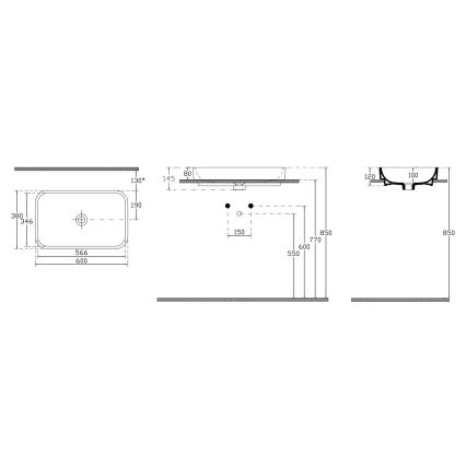 Isvea - Praustuvė ant stalviršio AQUA 60x38 cm keramika/balta