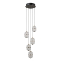 ITALUX - LED liustra ant laido ALANI 5xLED/5,6W/230V 3000K juoda/auksinė