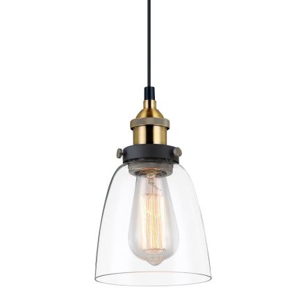 ITALUX - Pakabinamas sietynas FRANCIS 1xE27/40W/230V juoda/auksas