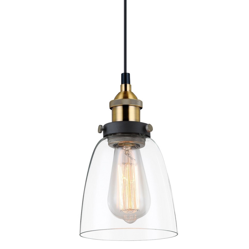 ITALUX - Pakabinamas sietynas FRANCIS 1xE27/40W/230V juoda/auksas
