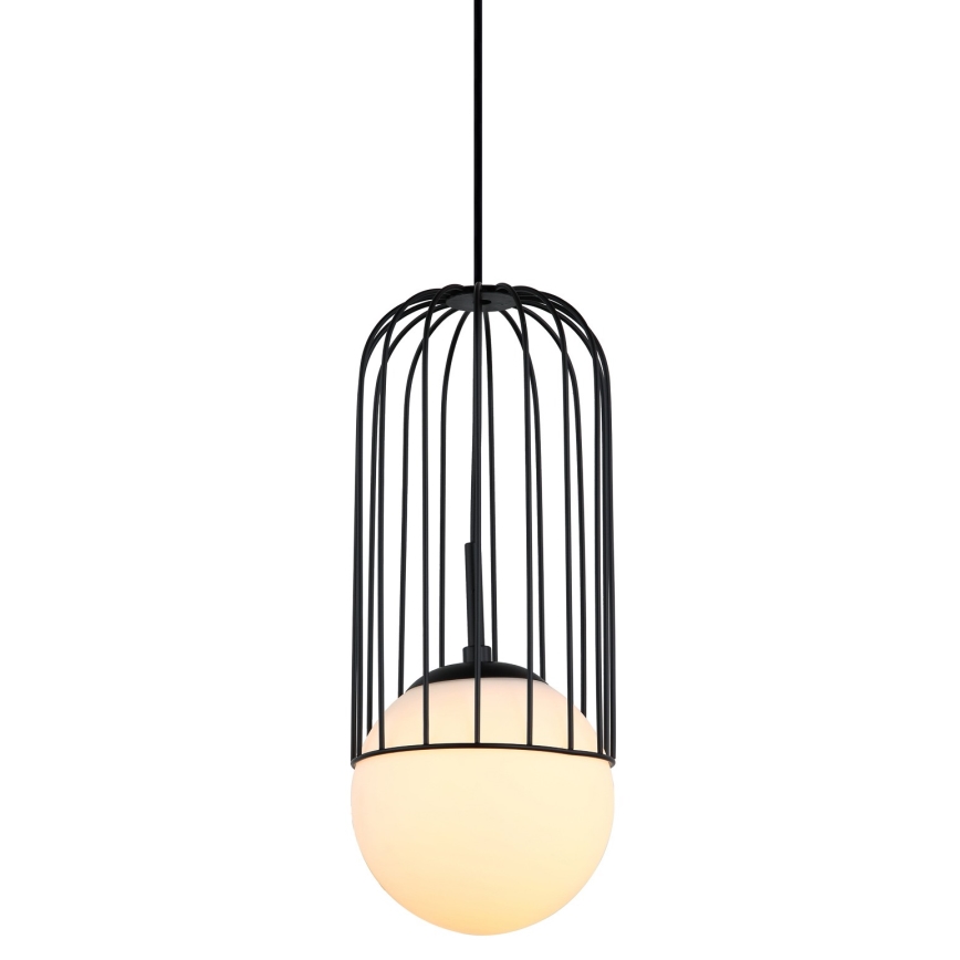 ITALUX - Pakabinamas sietynas MATTY 1xE27/40W/230V diametras 15 cm juoda
