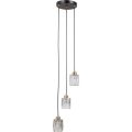 ITALUX - Pakabinama liustra ant laido TORNO 3xE14/40W/230V juoda/auksinė