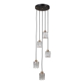 ITALUX - Pakabinama liustra TORNO 5xE14/40W/230V juoda/auksinė