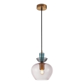ITALUX - Pakabinamas šviestuvas su laidu FANDA 1xE27/40W/230V auksinė/dūminė pilka