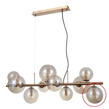 ITALUX - Pakaitinis stiklas sietynui ir sieniniam šviestuvui CANELLO G9 diametras 15 cm ruda