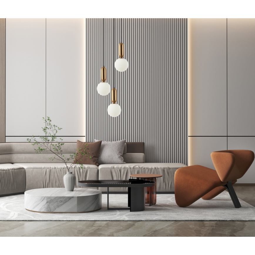 ITALUX - Pakabinamas šviestuvas ant laido ALDEVA 3xE27/40W/230V juoda/bronza