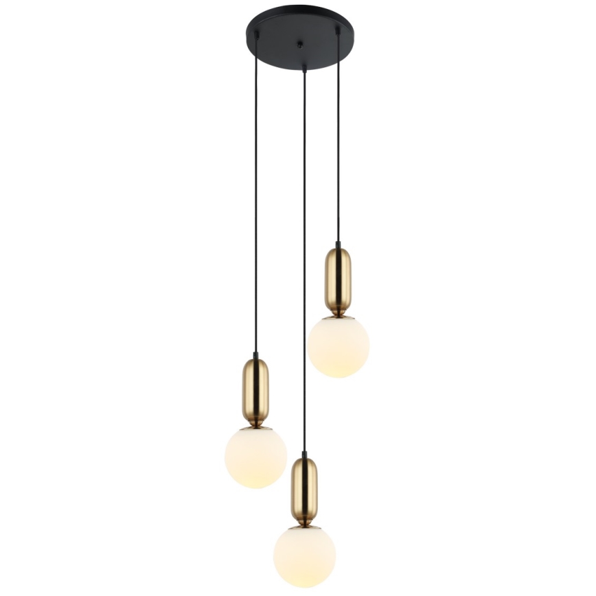 ITALUX - Pakabinamas šviestuvas ant laido ALDEVA 3xE27/40W/230V juoda/bronza