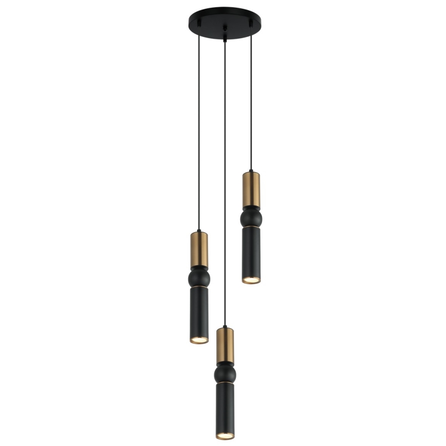 ITALUX - Pakabinamas sietynas ISIDORA 3xGU10/25W/230V juoda/bronza