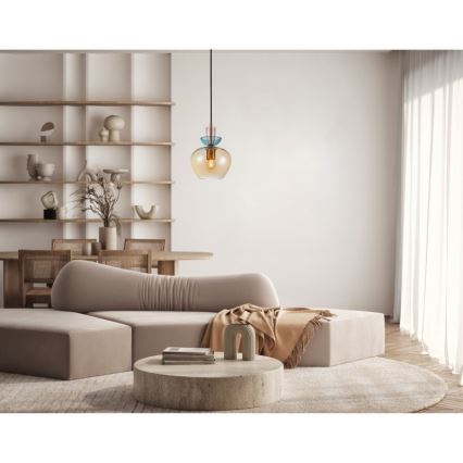 ITALUX - Pakabinamas šviestuvas ant laido FANDA 1xE27/40W/230V auksinė/dūminė smėlinė