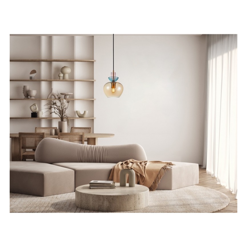 ITALUX - Pakabinamas šviestuvas ant laido FANDA 1xE27/40W/230V auksinė/dūminė smėlinė