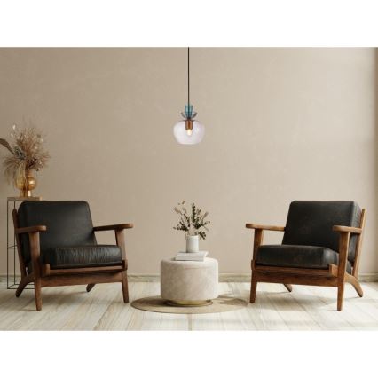 ITALUX - Pakabinamas šviestuvas su laidu FANDA 1xE27/40W/230V auksinė/dūminė pilka