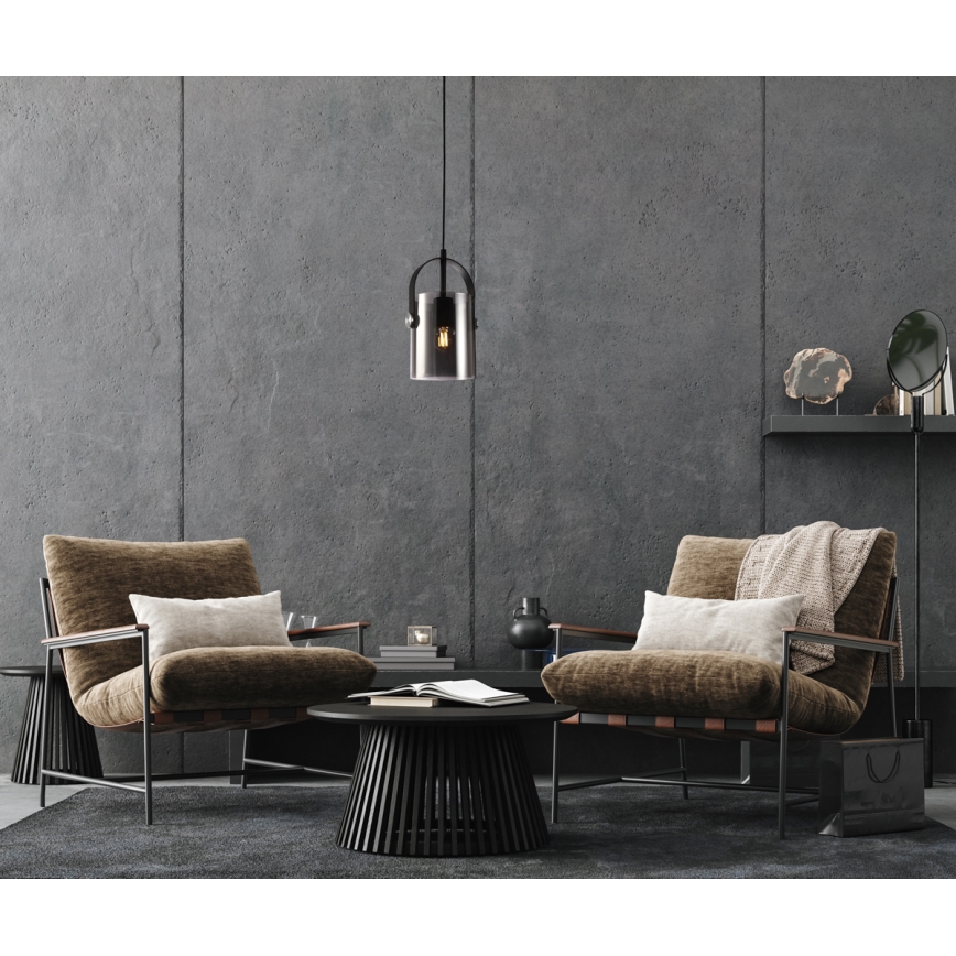 ITALUX - Pakabinamas sietynas NANESMA 1xE27/40W/230V juoda