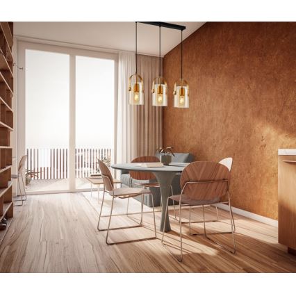 ITALUX - Pakabinamas sietynas NANESMA 3xE27/40W/230V auksas
