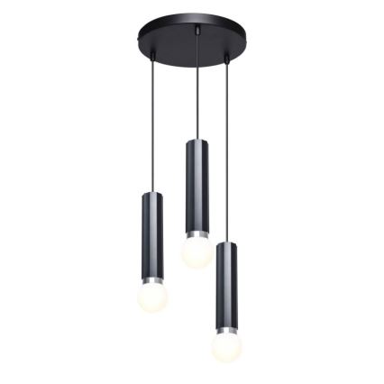 ITALUX - Pakabinama liustra ant laido MACERA 3xE27/40W/230V juoda